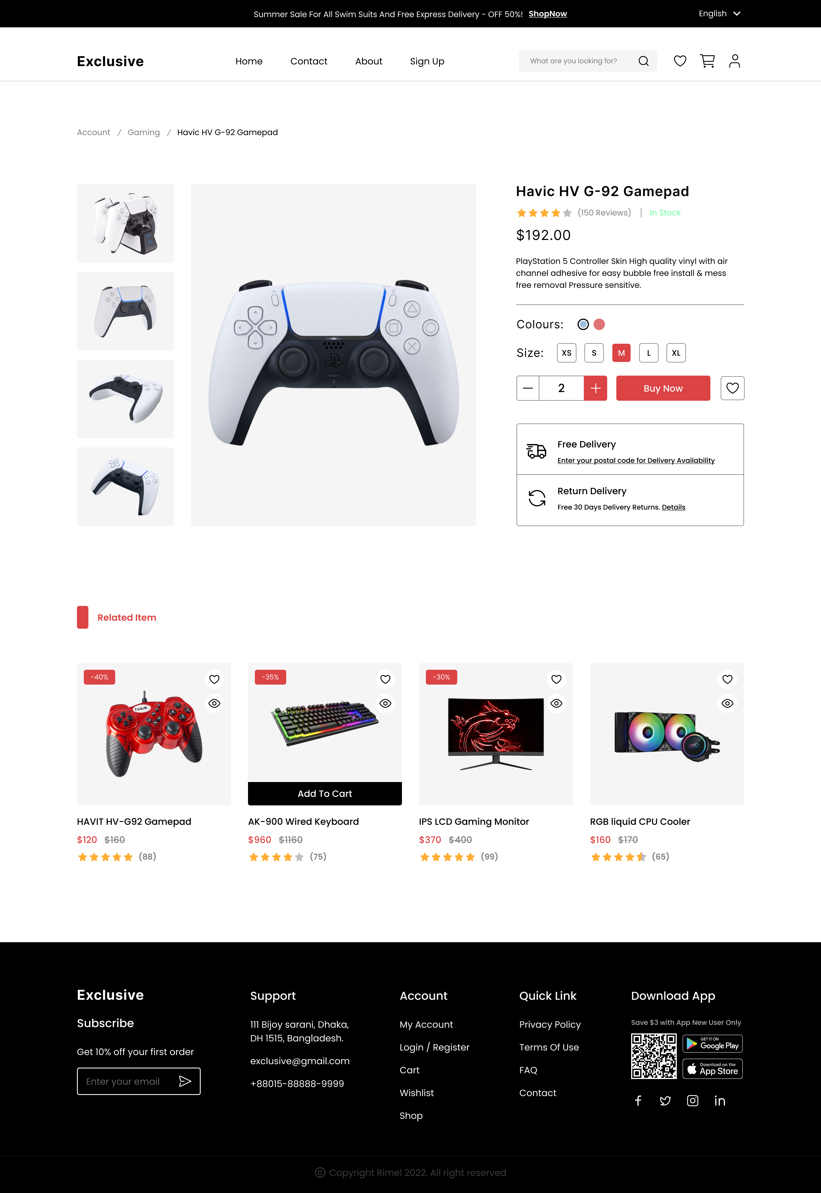 Product Details page